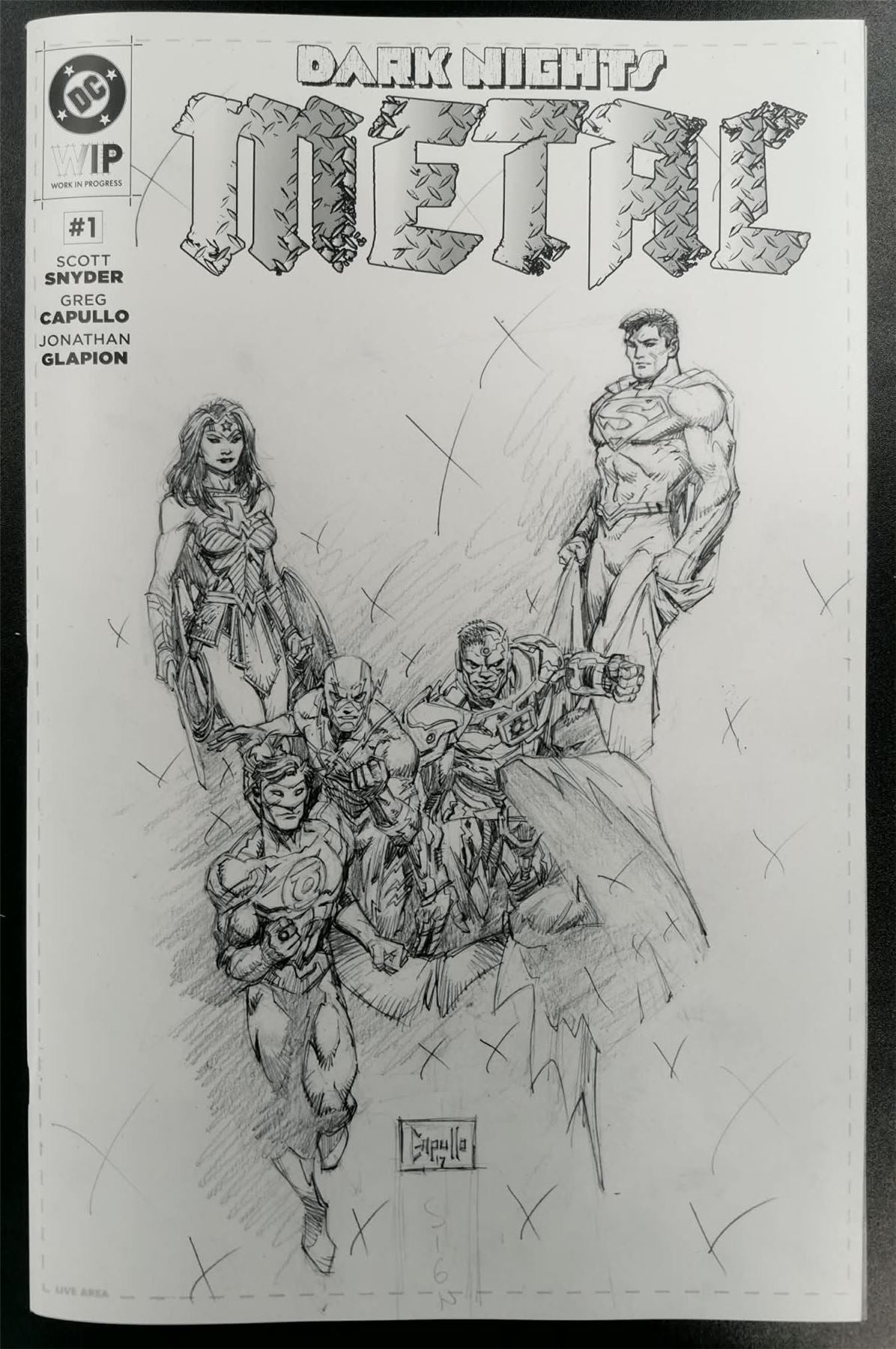 Dark Nights metal DC WIP #1 - DC Large Comic Greg Capullo #2YS