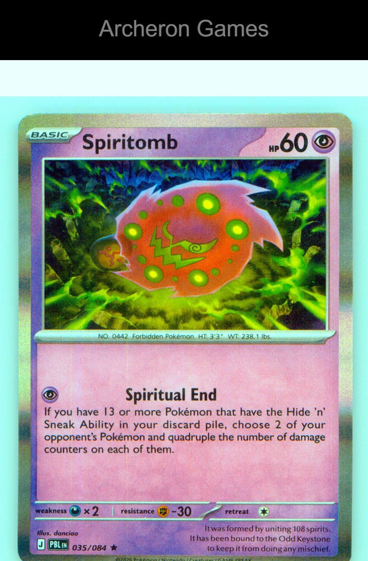 Pokemon Card Spiritomb ME05 035/084 R Pitch Black Holo