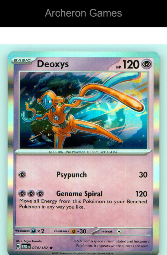 Pokemon Card Deoxys PAR 074/182 R Paradox Rift Holo