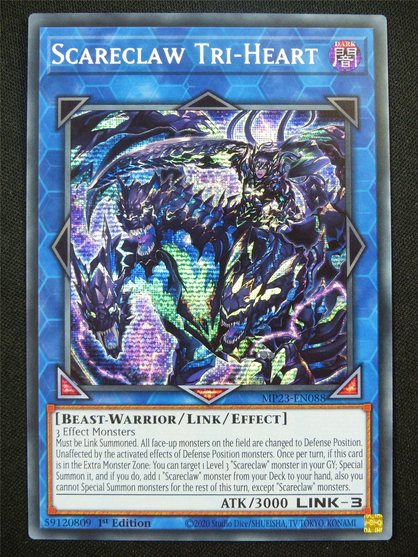 Scareclaw Tri-Heart MP23 Secret Rare - 1st ed Yugioh Card #RD