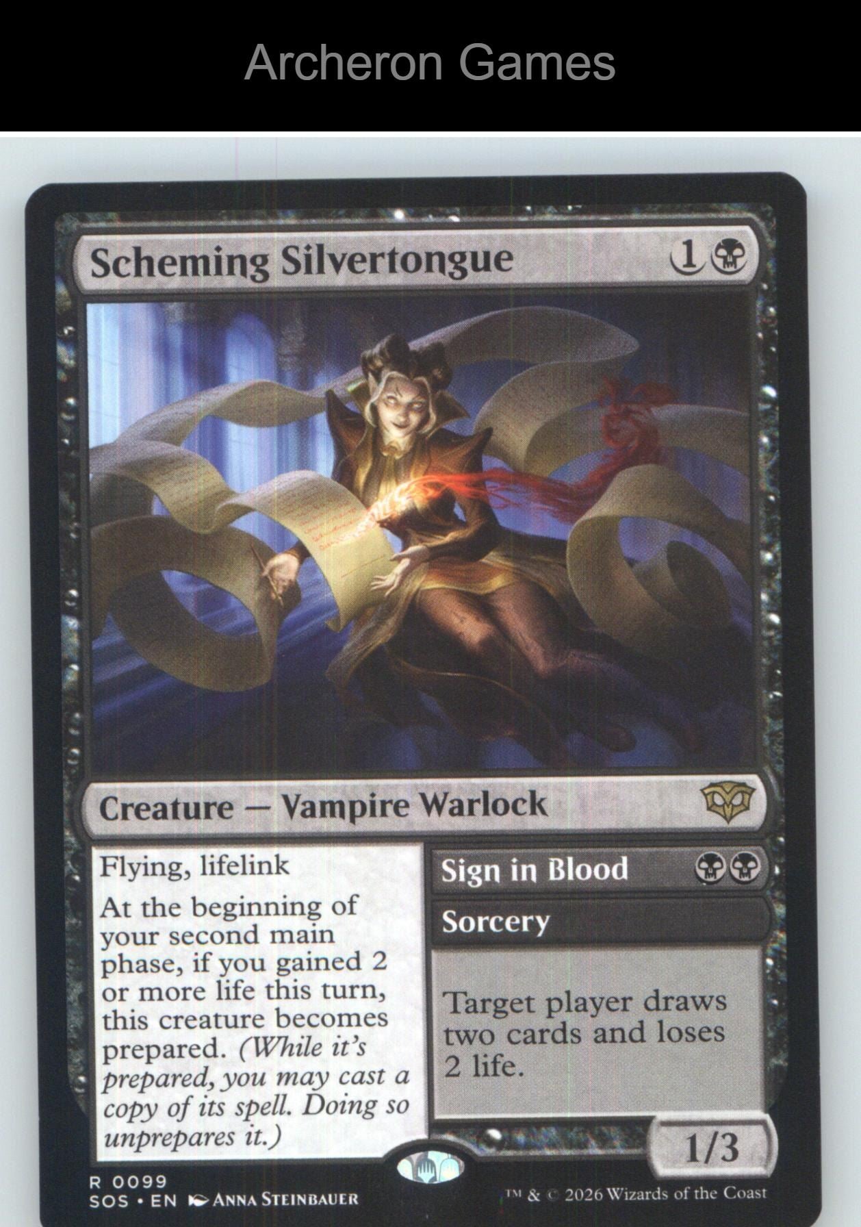 Scheming Silvertongue SOS 99 R MTG Card NM/EX+