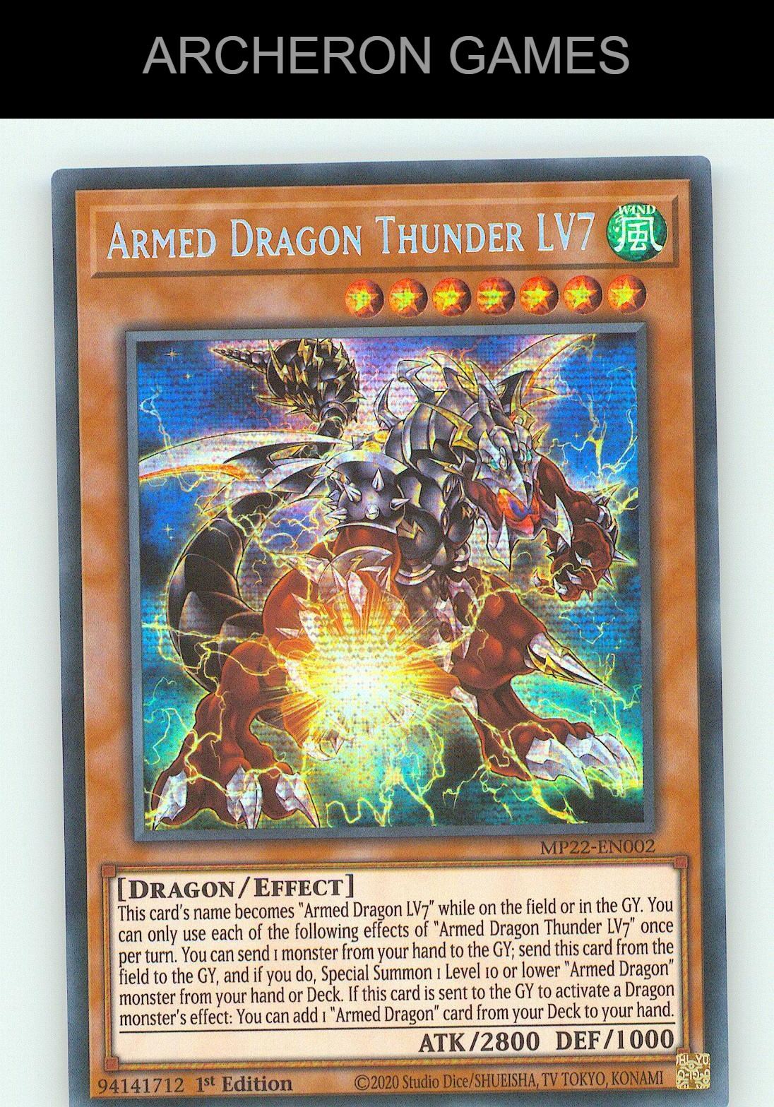 Armed Dragon Thunder LV7 SEC YUGIOH Card