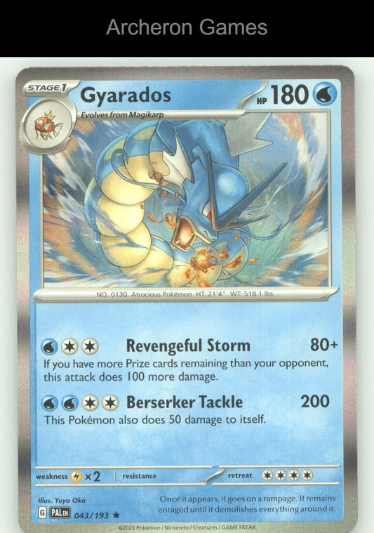 Pokemon Card Gyarados PAL 043/193 R Paldea Evolved Holo