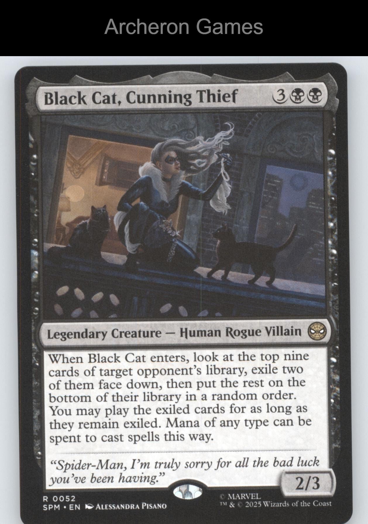 Black Cat, Cunning Thief 52 R MTG Card Marvel's Spider-Man