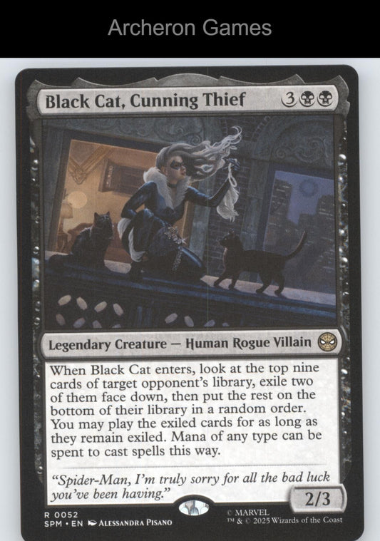 Black Cat, Cunning Thief 52 R MTG Card Marvel's Spider-Man
