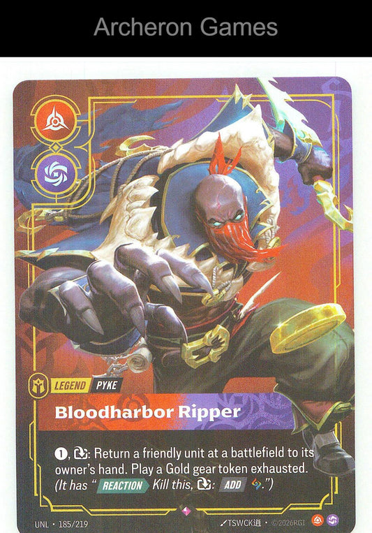 Pyke - Bloodharbor Ripper UNL 185/219 R Unleashed Riftbound Card