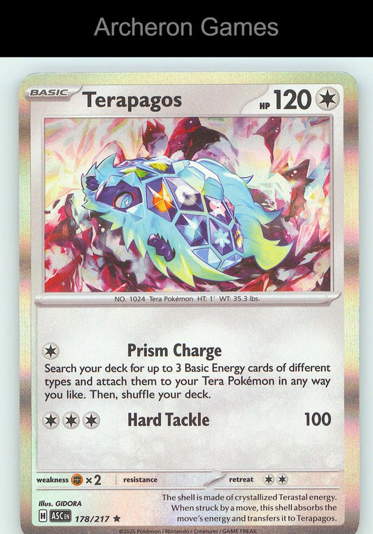Pokemon Card Terapagos ASC 178/217 R Ascended Heroes Holo