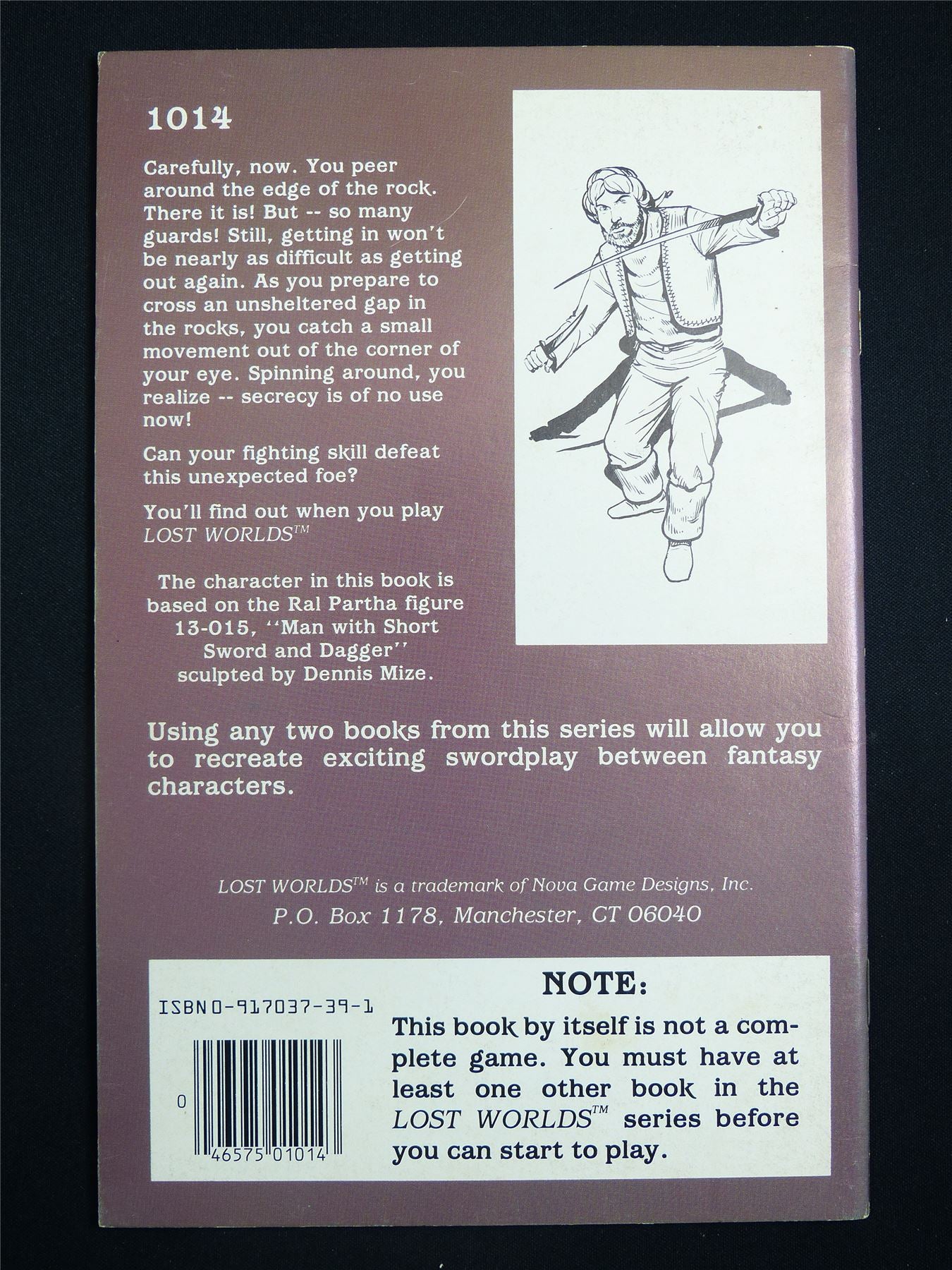 Lost Worlds Fantasy Combat Book: Man With Short Sword and Dagger - Booklet #2TN