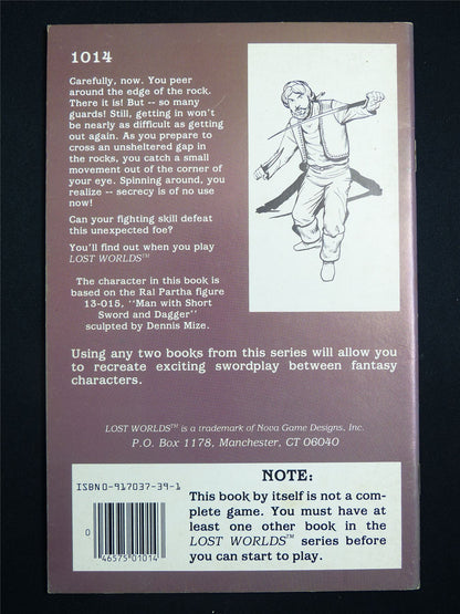 Lost Worlds Fantasy Combat Book: Man With Short Sword and Dagger - Booklet #2TN