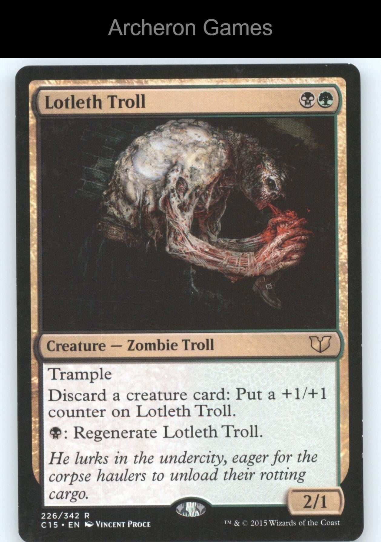 Lotleth Troll 226 R MTG Card Commander 2015