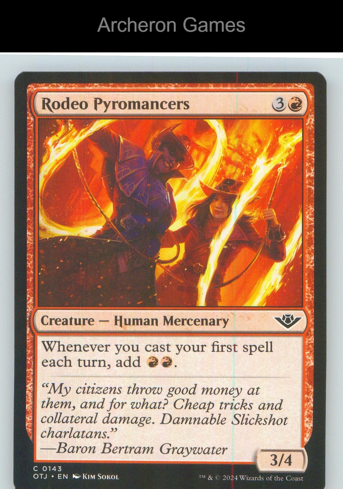 Rodeo Pyromancers OTJ 143 C MTG Card NM/EX+
