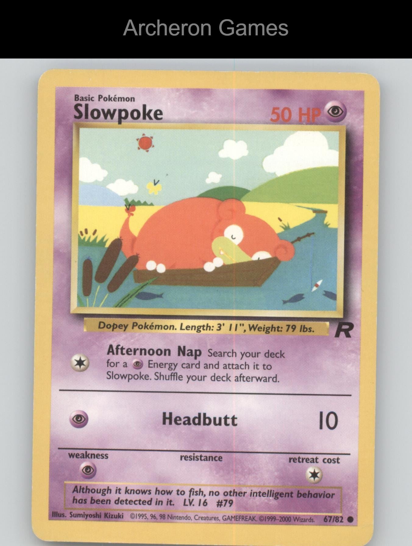 Pokemon Card Slowpoke TR 67/82 C Team Rocket Unlimited