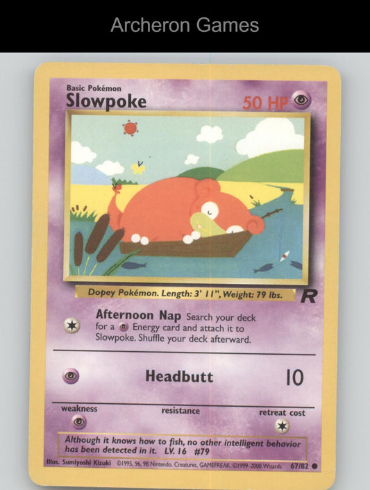 Pokemon Card Slowpoke TR 67/82 C Team Rocket Unlimited