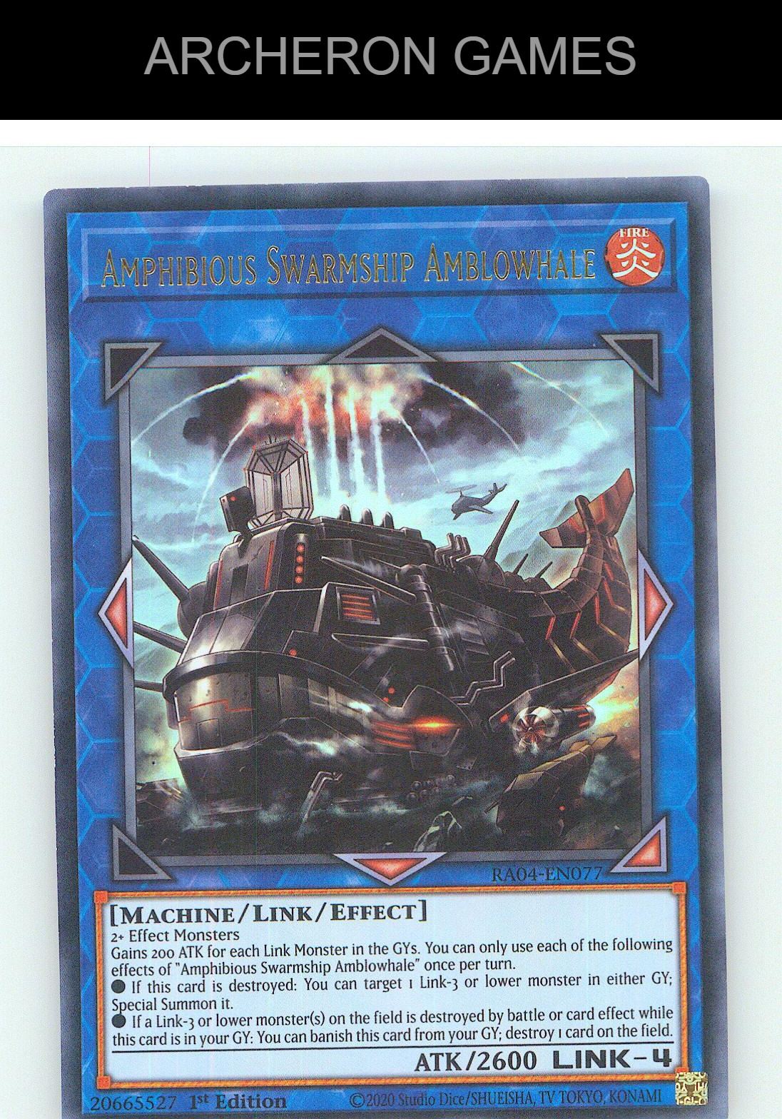Amphibious Swarmship Amblowhale (UR) Ultra Rare YUGIOH Card 1st Edition