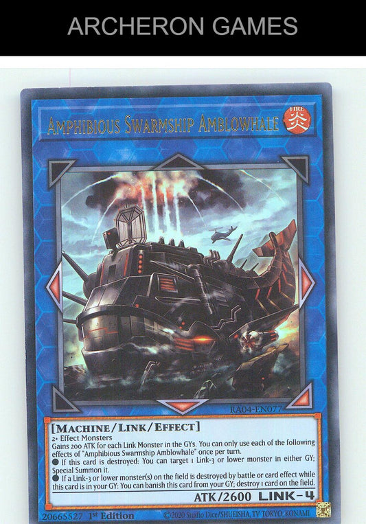 Amphibious Swarmship Amblowhale (UR) Ultra Rare YUGIOH Card 1st Edition