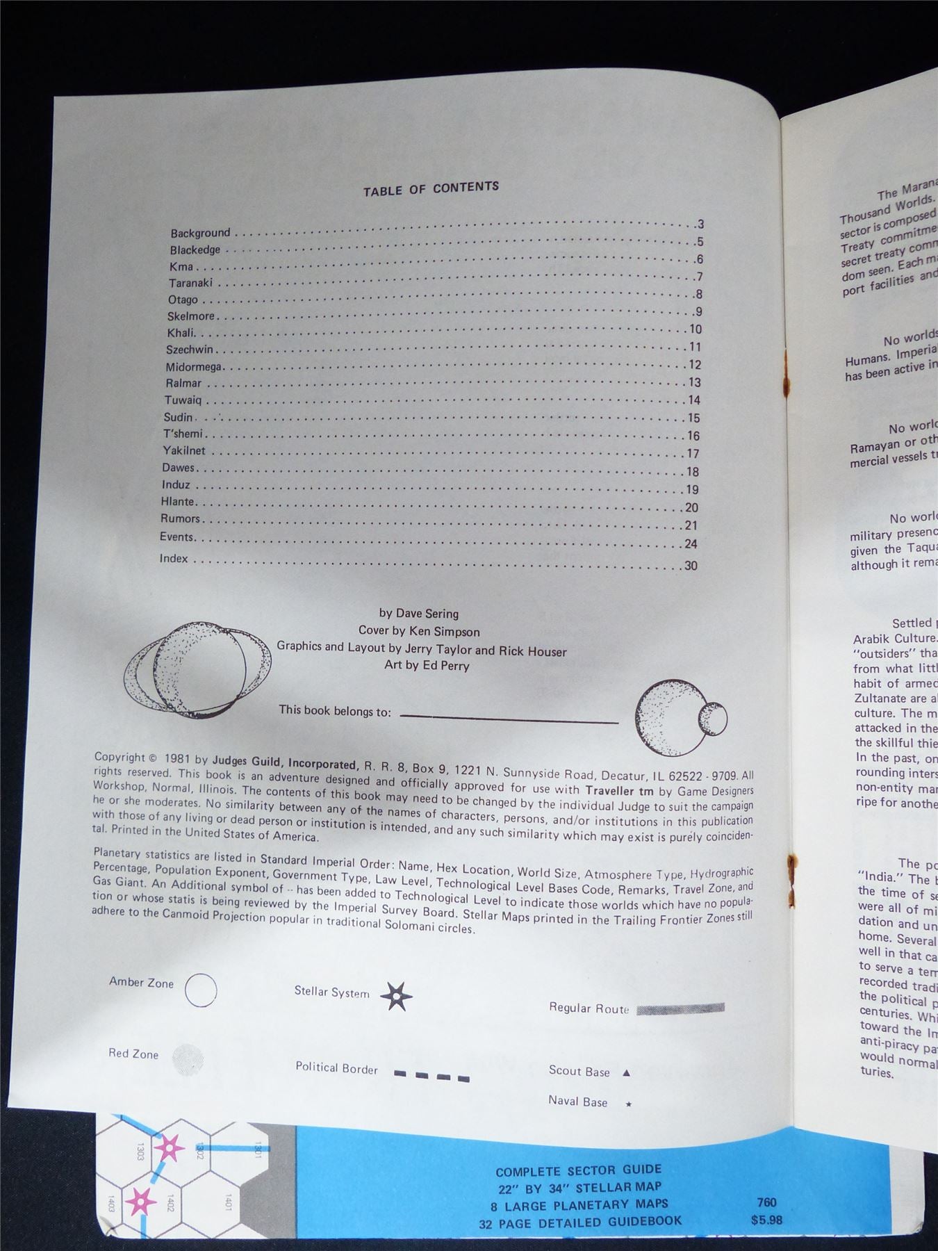 Judges Guild Traveller: Marantha Alkahest Sector - Roleplay Booklet #1X6