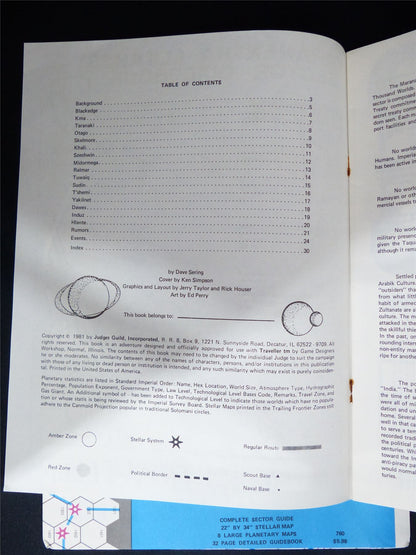 Judges Guild Traveller: Marantha Alkahest Sector - Roleplay Booklet #1X6