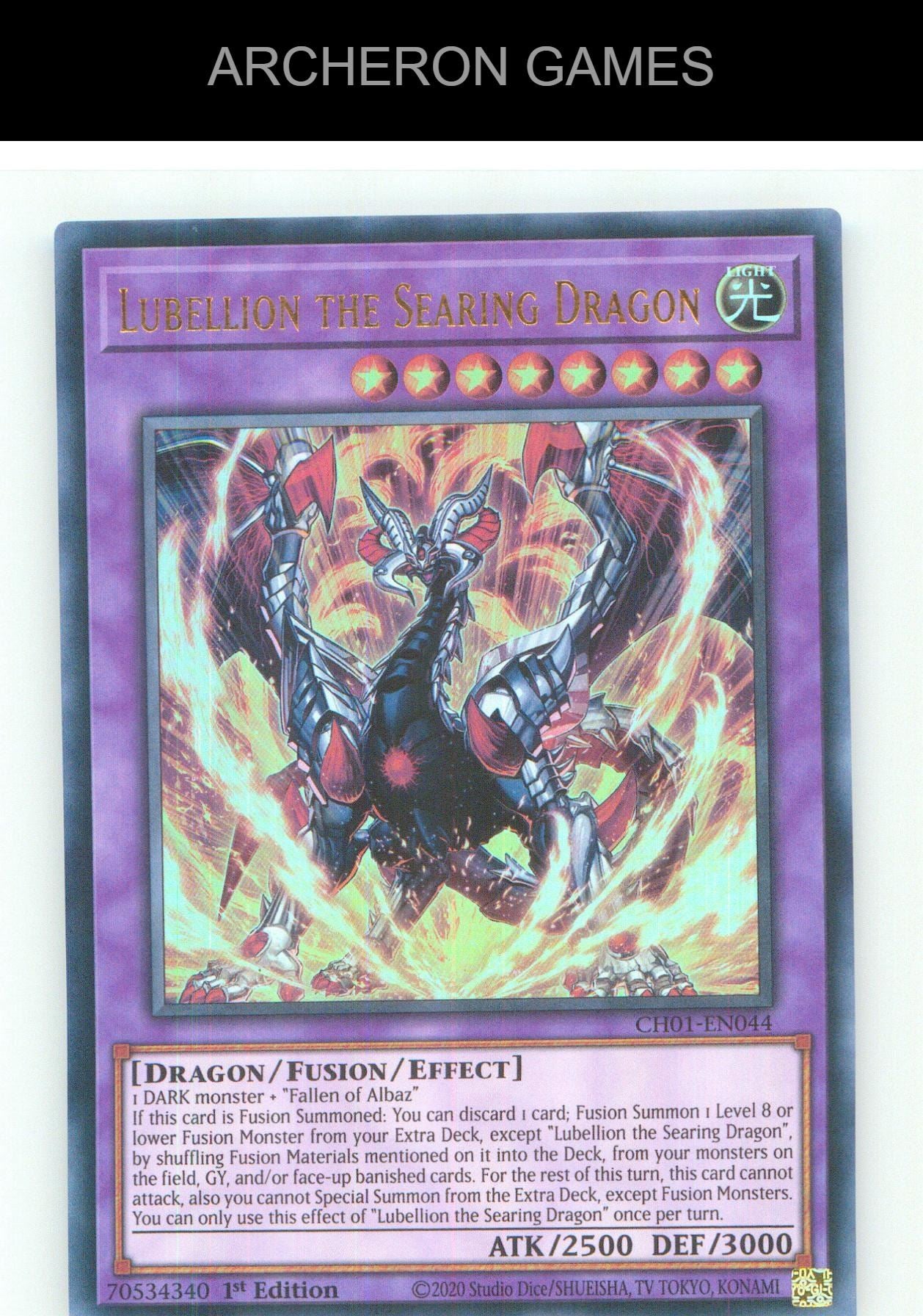 Lubellion the Searing Dragon UR YUGIOH Card 1st Edition