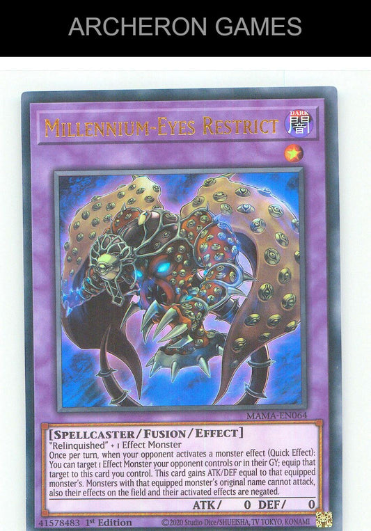 Millennium-Eyes Restrict Ultra Rare YUGIOH Card 1st Edition