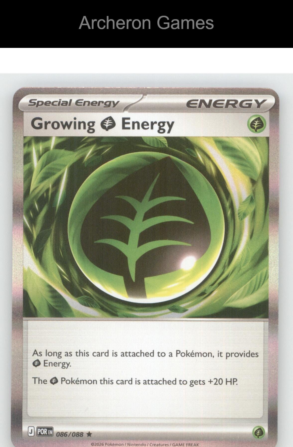Pokemon Card Growing Grass Energy ME03 086/088 R Perfect Order Holo