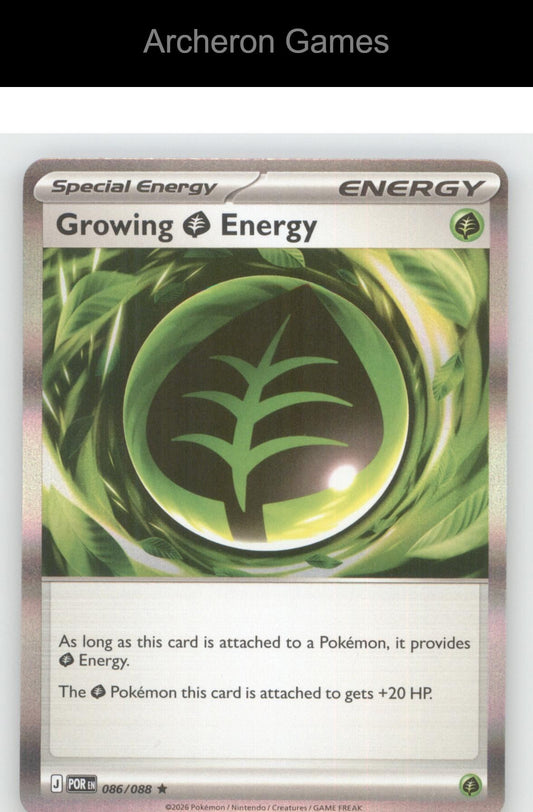 Pokemon Card Growing Grass Energy ME03 086/088 R Perfect Order Holo