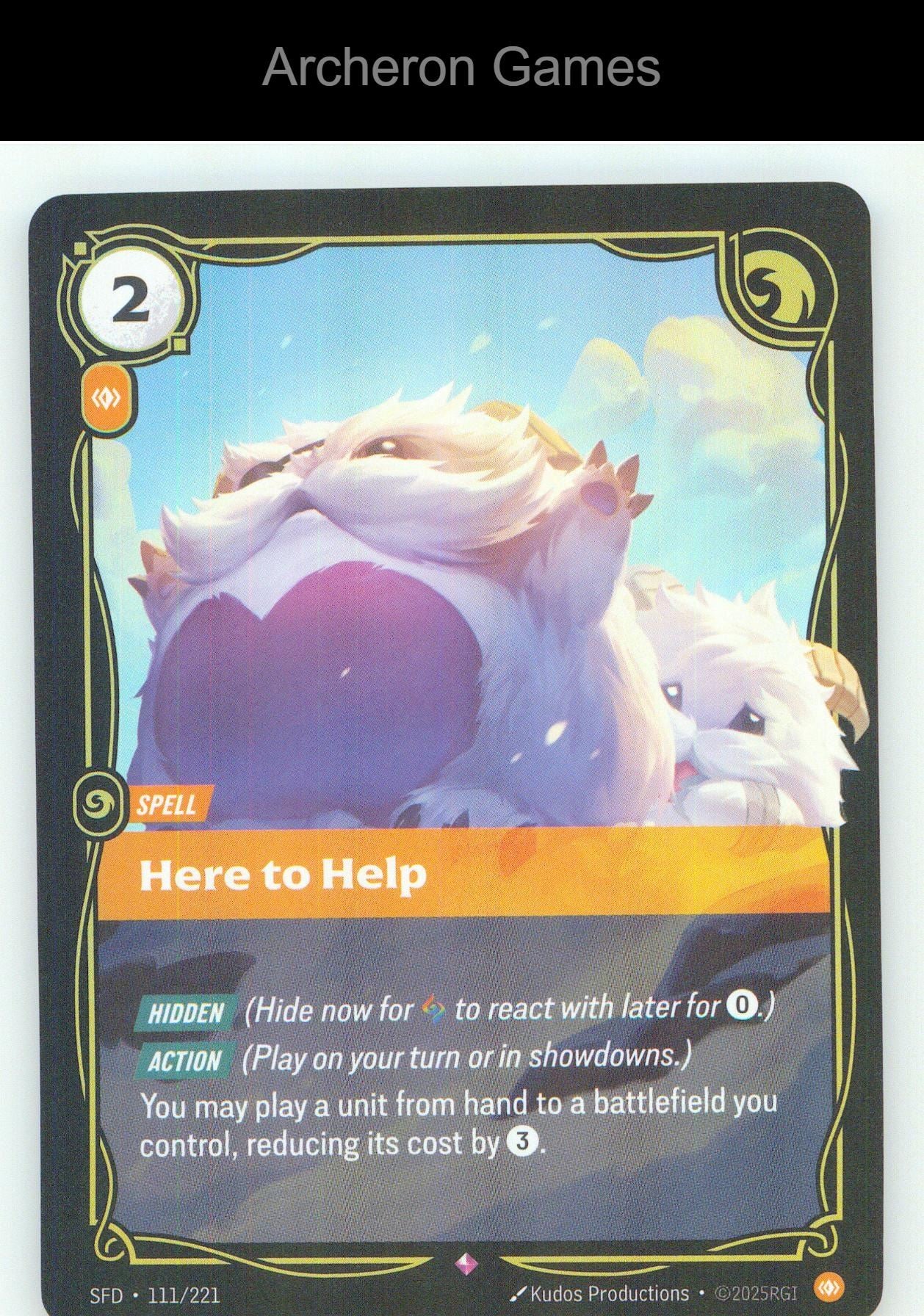 Here to Help SFD 111/221 R Spiritforged Riftbound Card Foil