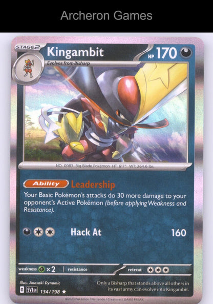 Pokemon Card Kingambit SVI 134/198 R Scarlet & Violet Holo
