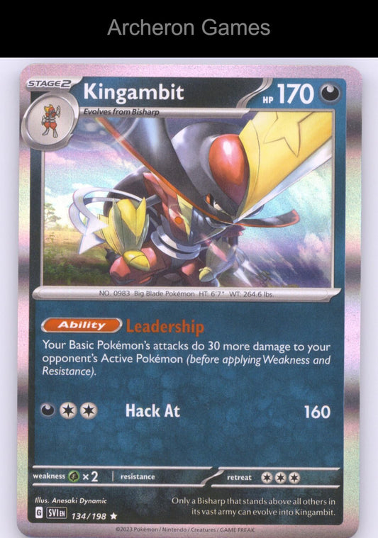 Pokemon Card Kingambit SVI 134/198 R Scarlet & Violet Holo