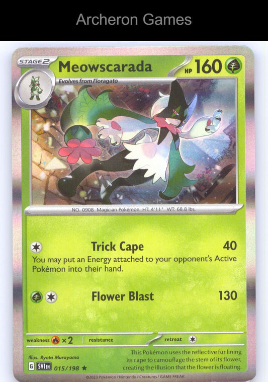 Pokemon Card Meowscarada SVI 015/198 R Scarlet & Violet Holo