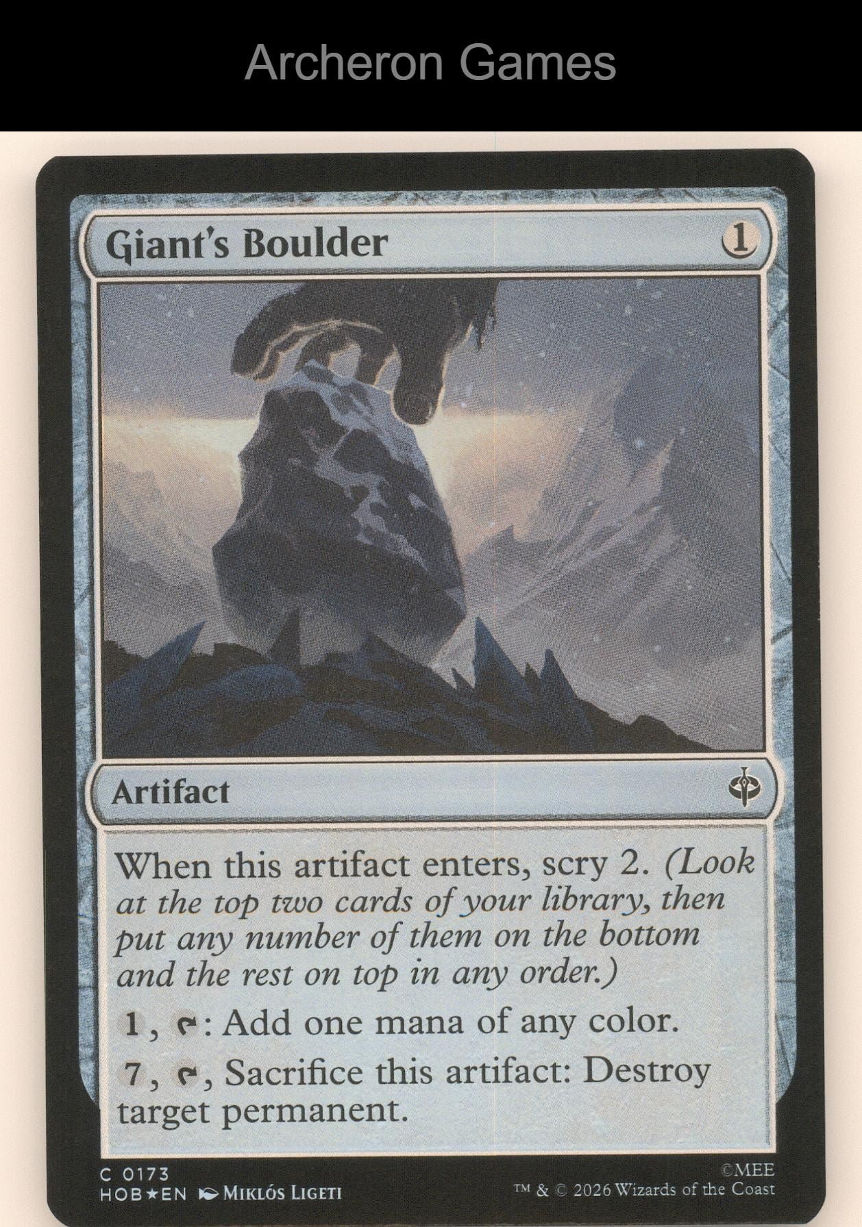 Giant's Boulder HOB 173 C MTG Card The Hobbit
