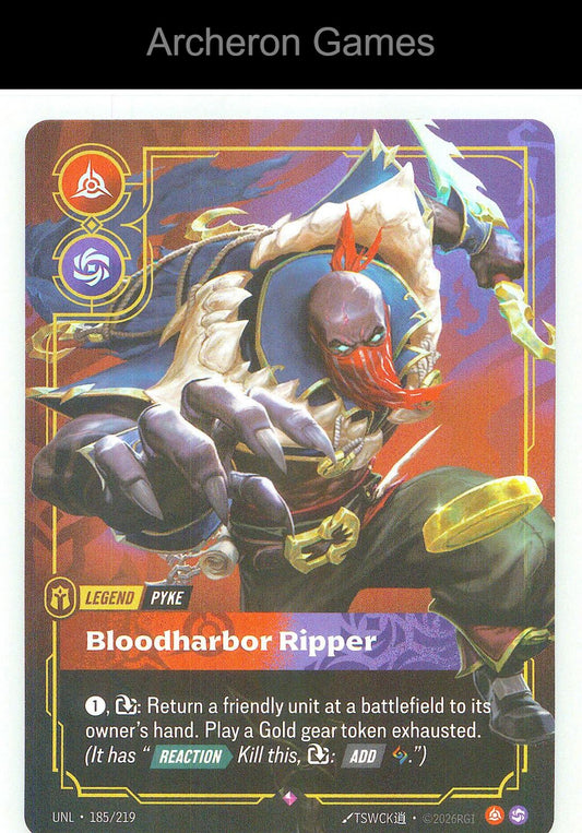 Pyke - Bloodharbor Ripper UNL 185/219 R Unleashed Riftbound Card
