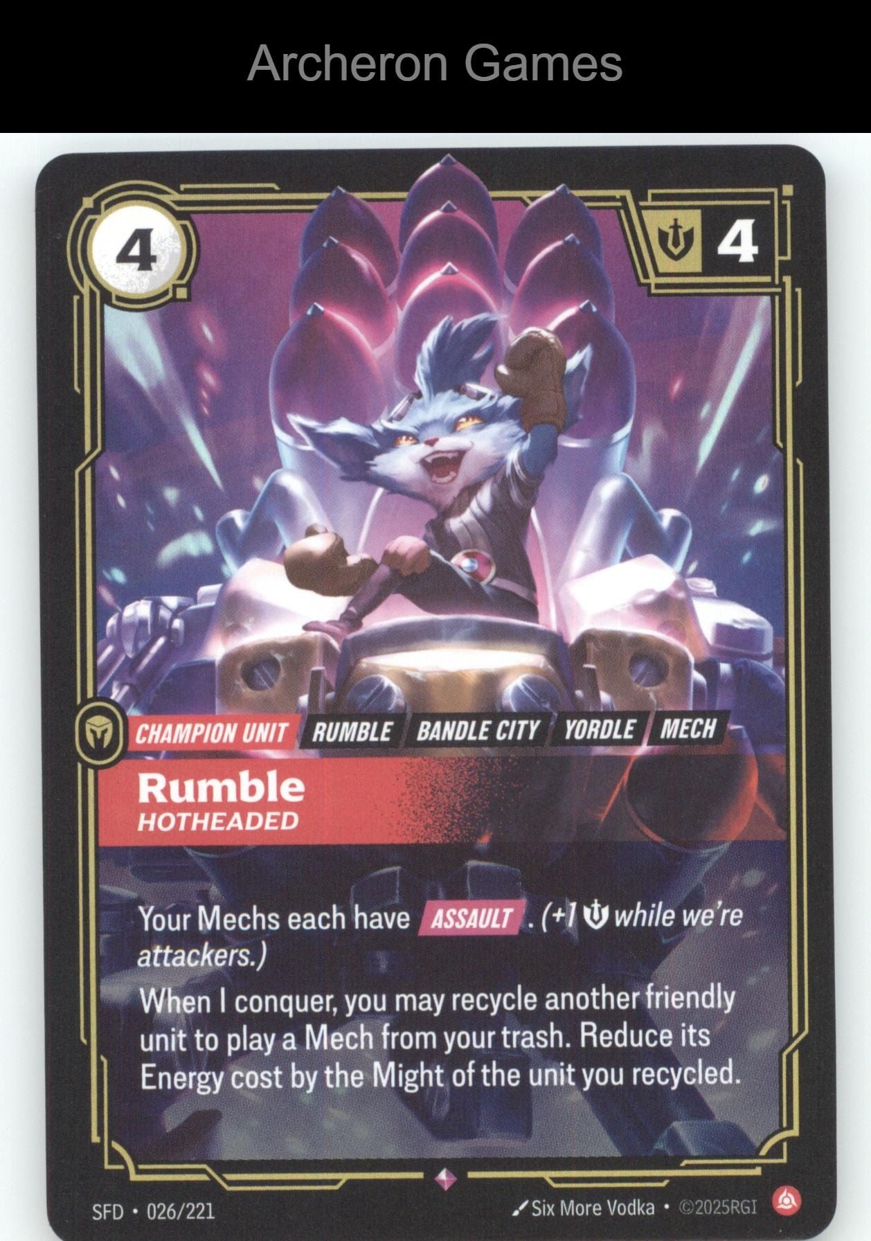 Rumble - Hotheaded SFD 026/221 R  Card Spiritforged
