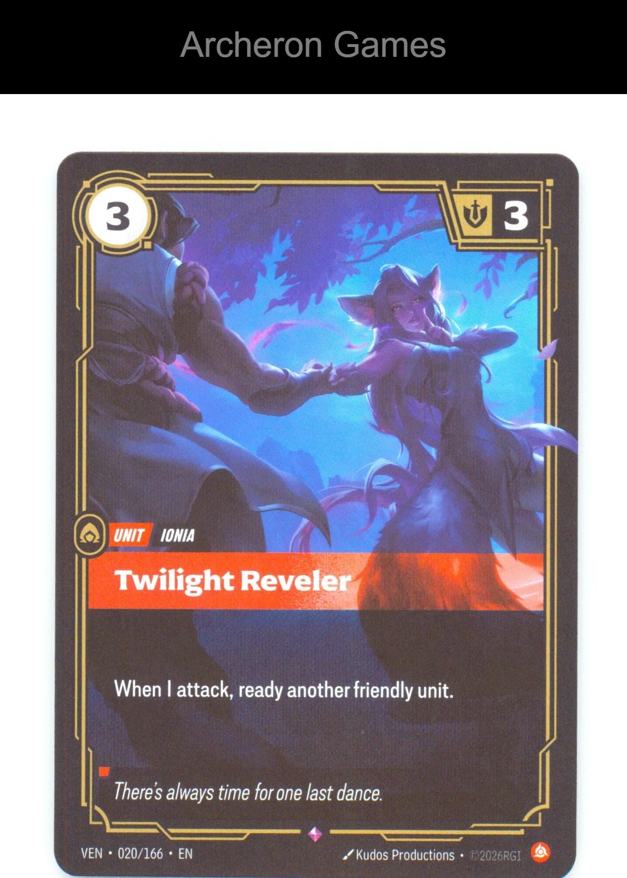 Twilight Reveler VEN 020/166 R Vendetta Riftbound Card Foil