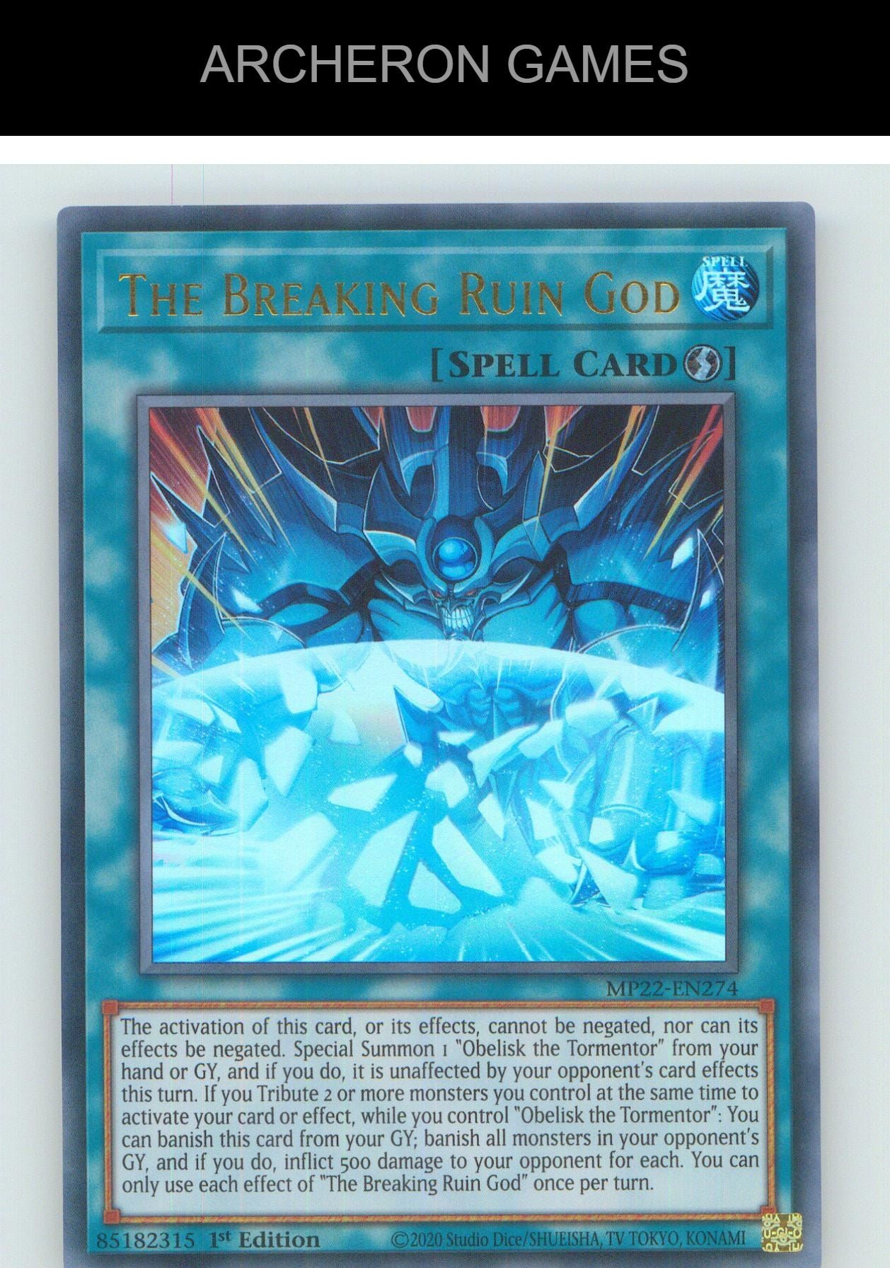 The Breaking Ruin God UR YUGIOH Card 1st Edition