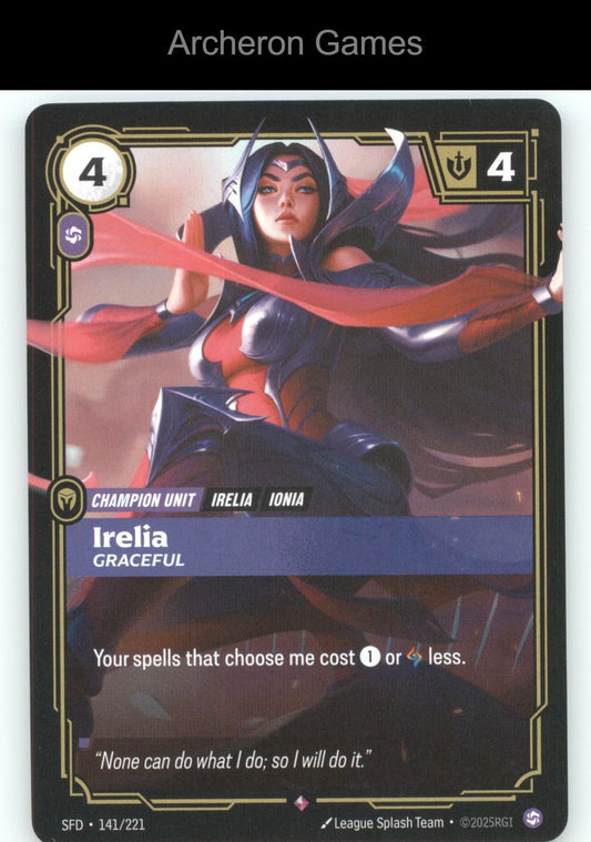 Irelia - Graceful SFD 141/221 R  Card Spiritforged
