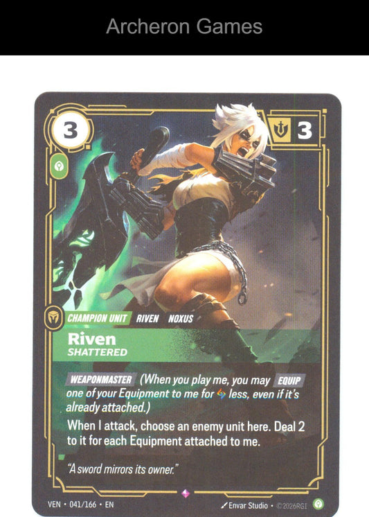 Riven - Shattered VEN 041/166 R Vendetta Riftbound Card Foil