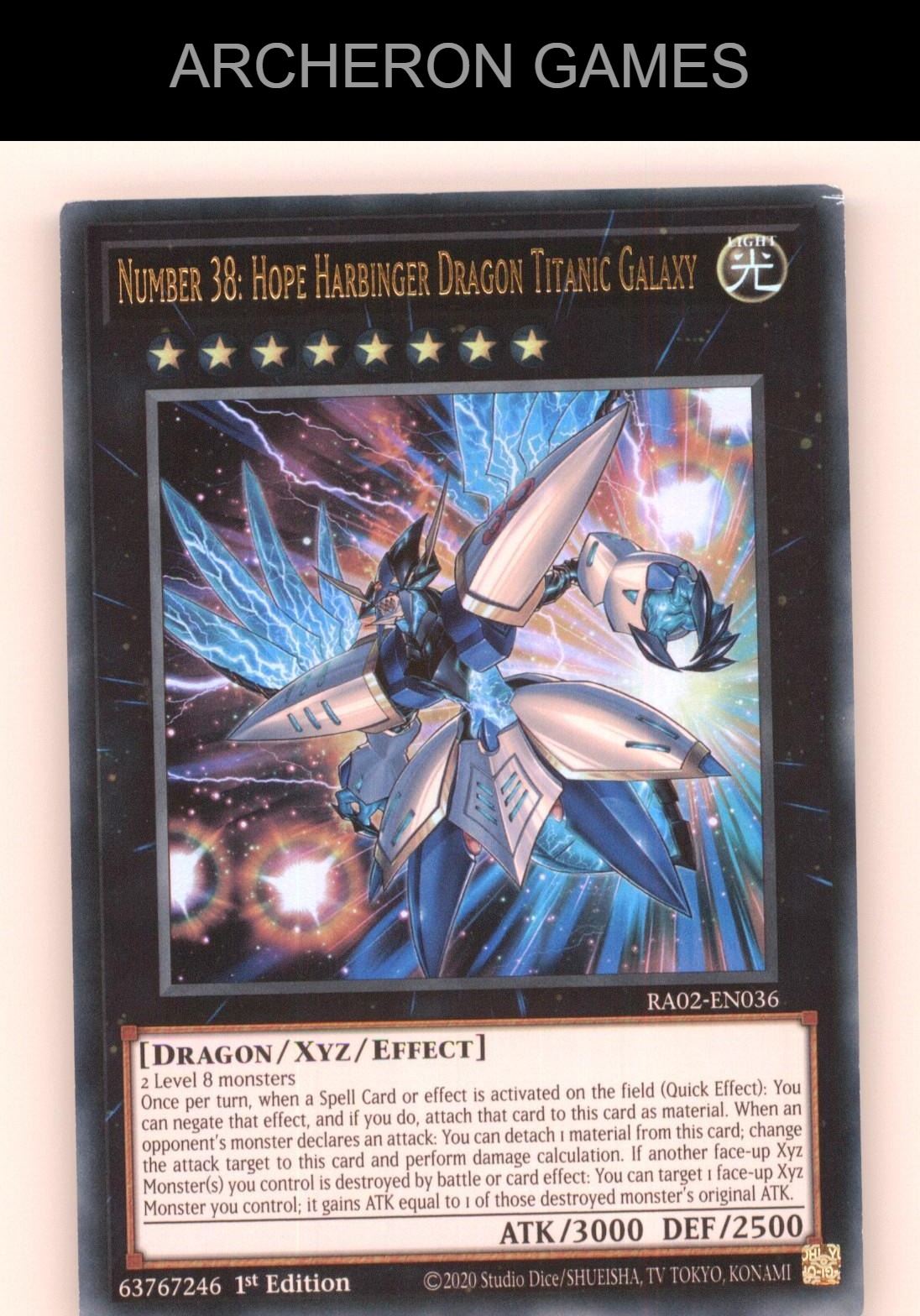 Number 38: Hope Harbinger Dragon Titanic Galaxy (UR) Ultra Rare YUGIOH Card