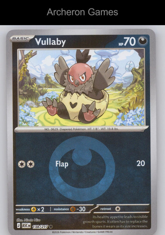 Pokemon Card Vullaby (Energy Symbol Pattern) ASC 138/217 Reverse Holo