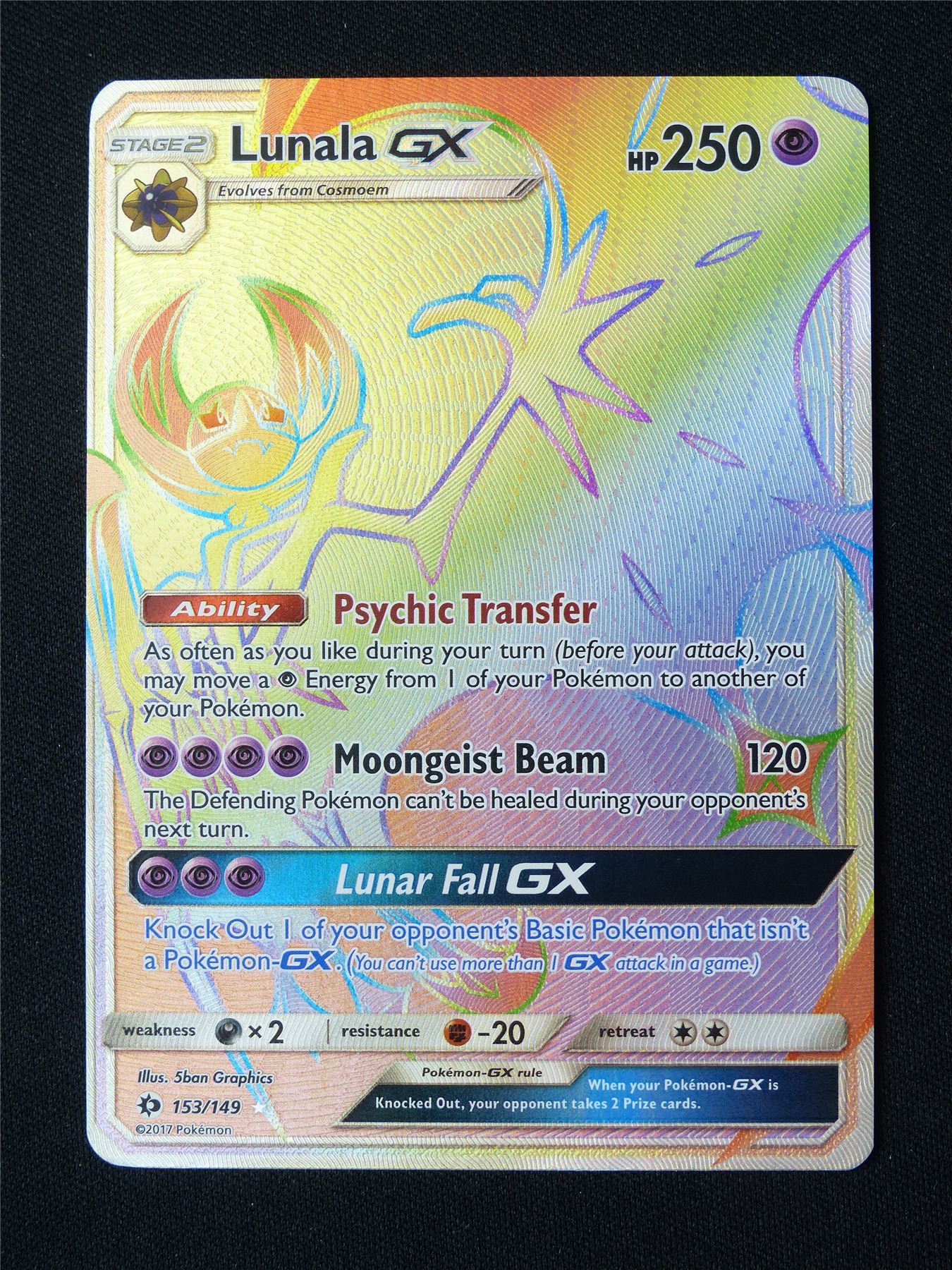 Lunala GX 153/149 Rainbow Textured Holo - Pokemon Card #8SH