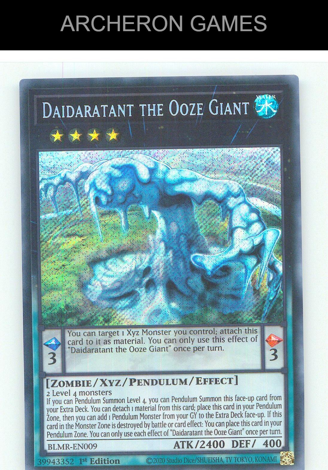 Daidaratant the Ooze Giant SEC YUGIOH Card 1st Edition
