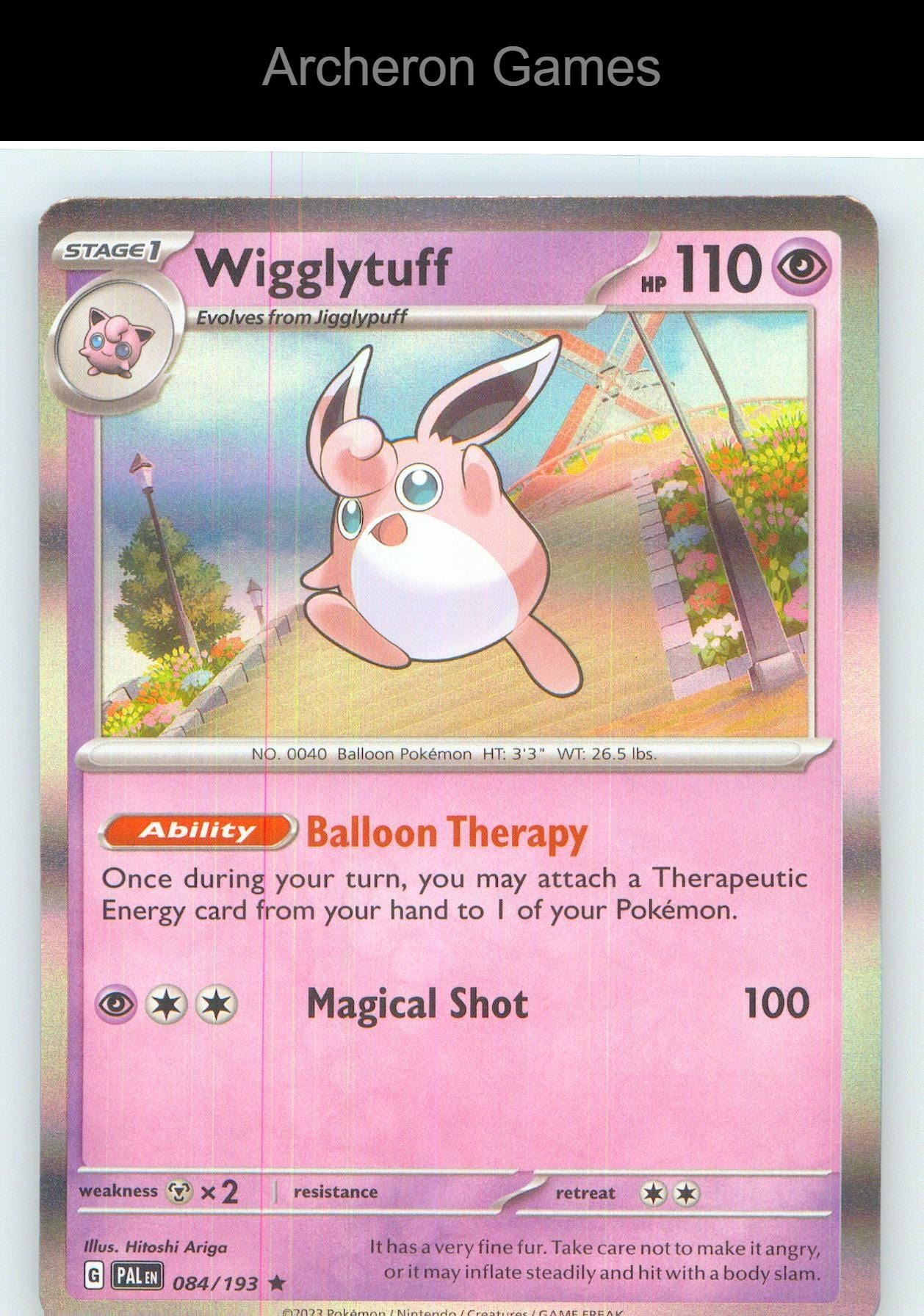 Pokemon Card Wigglytuff PAL 084/193 R Paldea Evolved Holo
