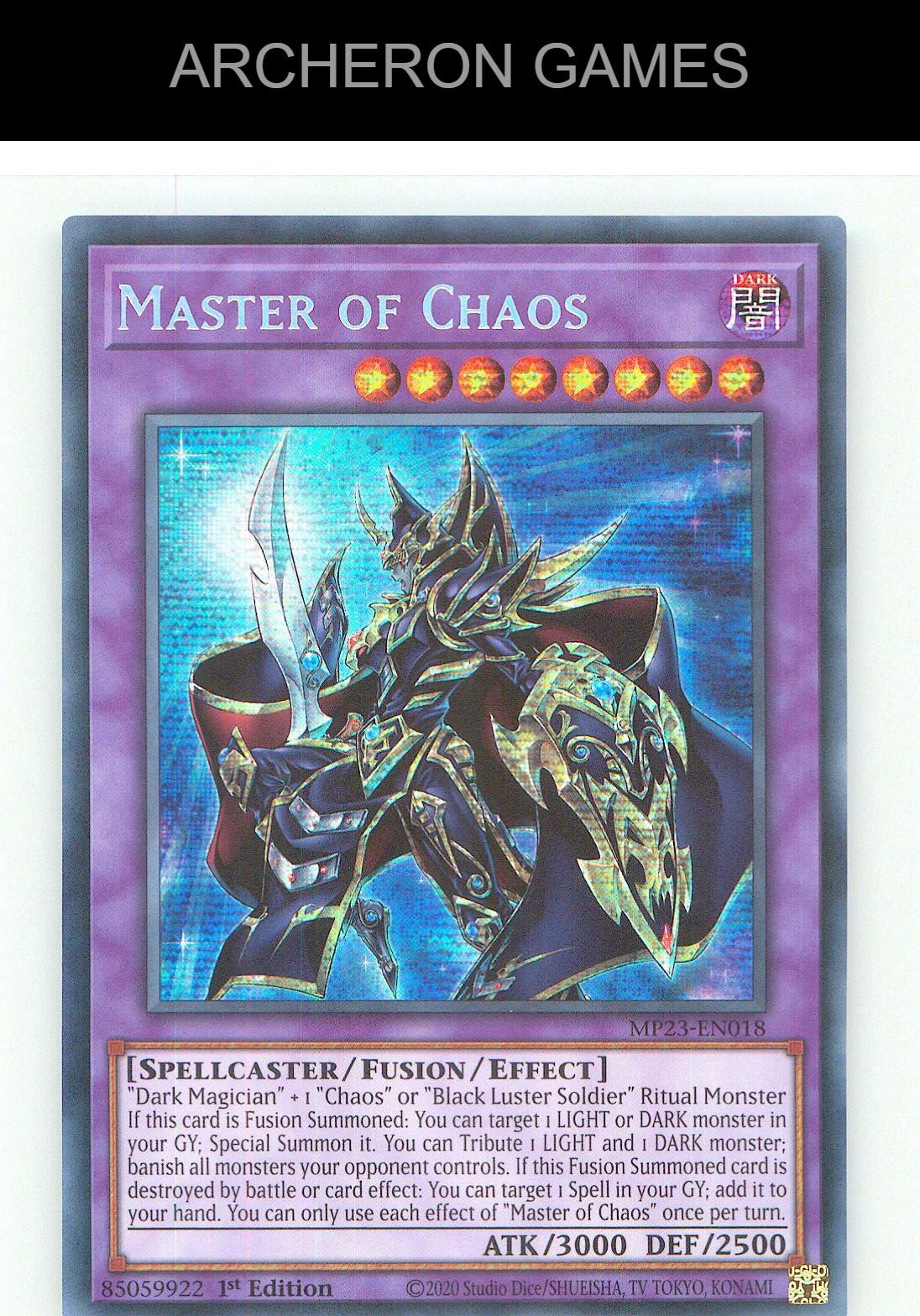 Master of Chaos Prismatic Secret Rare YUGIOH Card 1st Edition