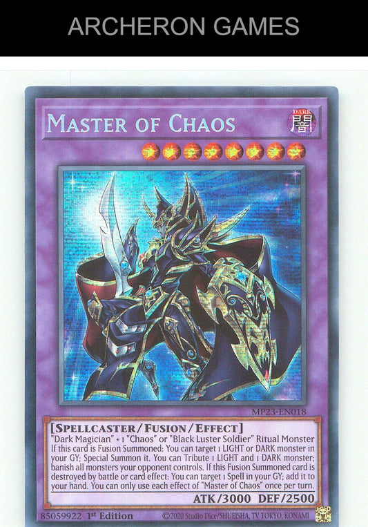 Master of Chaos Prismatic Secret Rare YUGIOH Card 1st Edition