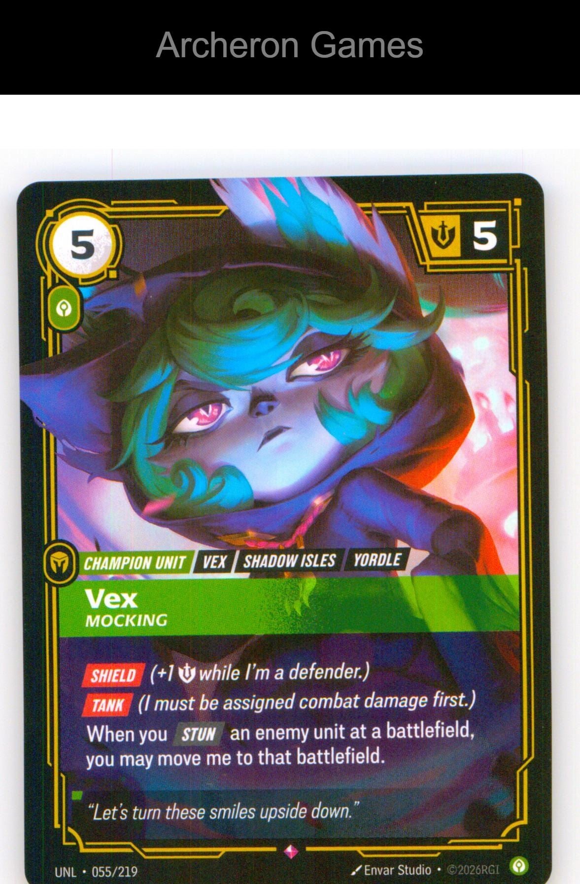 Vex - Mocking UNL 055/219 R Unleashed Riftbound Card