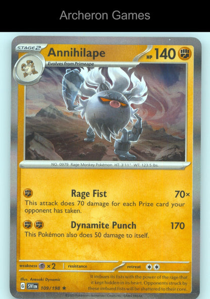 Pokemon Card Annihilape SVI 109/198 R Scarlet & Violet Holo