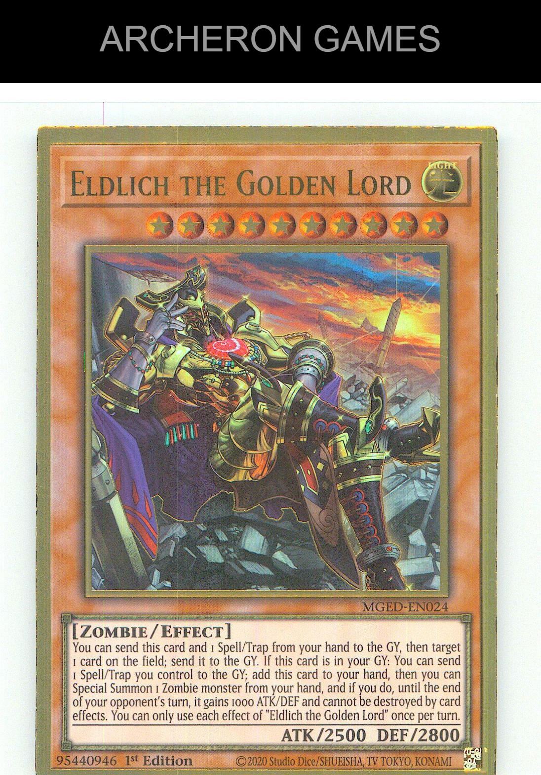 Eldlich the Golden Lord Premium Gold Rare YUGIOH Card 1st Edition
