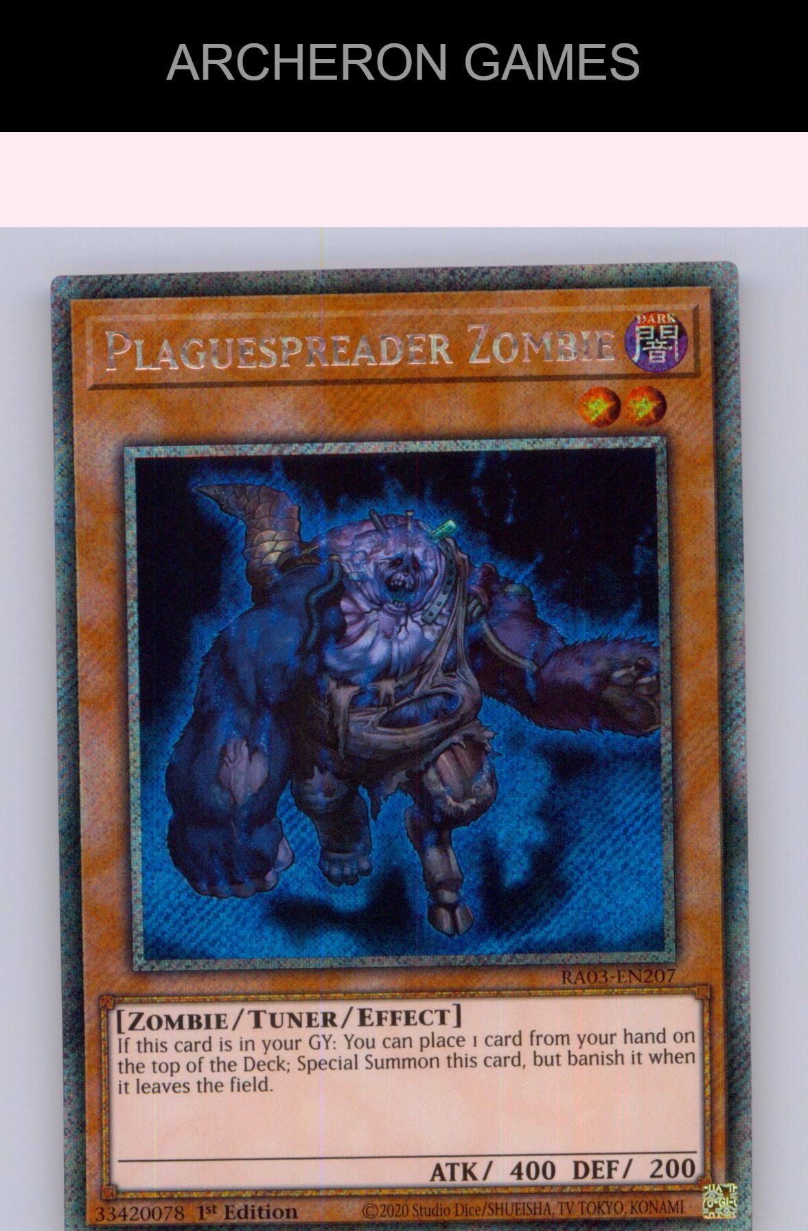 Plaguespreader Zombie (Platinum Secret Rare) YUGIOH Card 1st Edition