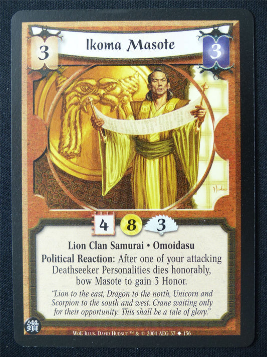 Ikoma Masote - WoE - Legend of the Five Rings L5R Card #U3