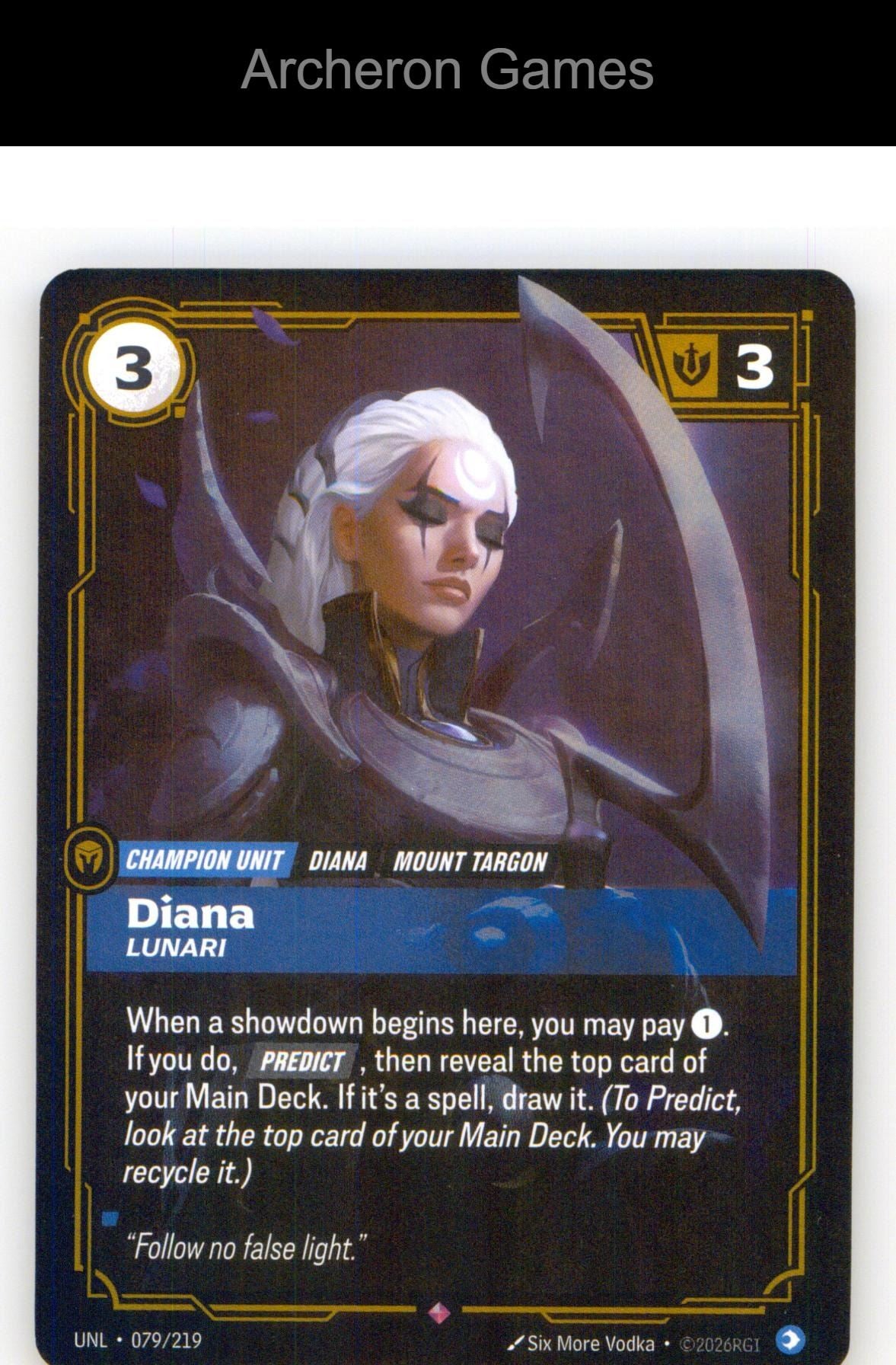 Diana - Lunari UNL 079/219 R Unleashed Riftbound Card