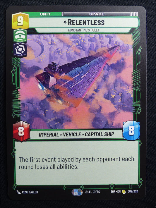 Relentless 089/252 - Star Wars Unlimited Card #9K